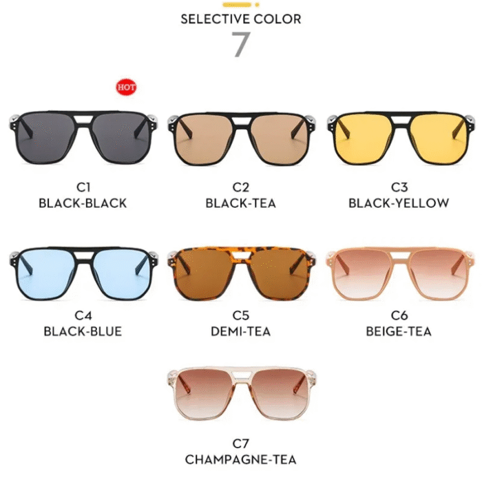 Large Square Sunglasses UV400 Shades 6