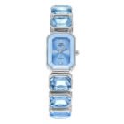 golden square gem stone dial quartz watch – Silver 9