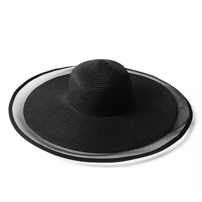 Large Mesh Patchwork Beach Sun Hat – 1-black 7