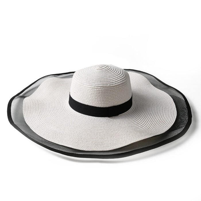 Large Mesh Patchwork Beach Sun Hat – 2-white 8