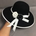 Black Pearl Flower Foldable Hat 3