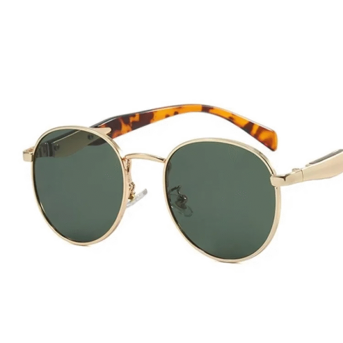Round Side Gold Metal Sunglasses 2