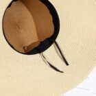 Two Tones Wide Brim Pearl Flower Hat 6