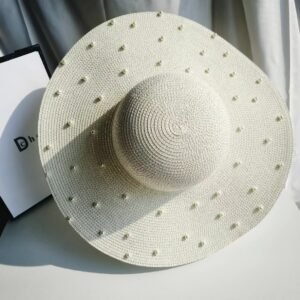Pearl Sun-protection Wide Straw Hat