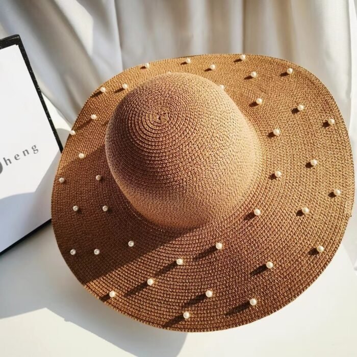 Pearl Wide Straw Hat 2