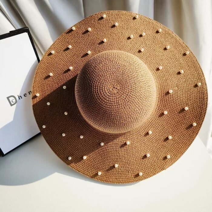 Pearl Wide Straw Hat – Khaki 5