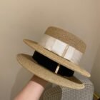 White Straw Flat Top Hat 2
