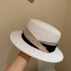 White Straw Flat Top Hat – 1 7