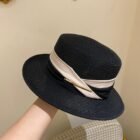 White Straw Flat Top Hat – 3 9