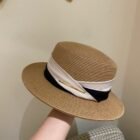 White Straw Flat Top Hat – 4 10