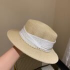White Straw Flat Top Hat – 7 13