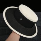 White Straw Flat Top Hat – 12 15