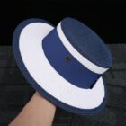 White Straw Flat Top Hat – 13 16