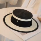 White Straw Flat Top Hat – 14 17