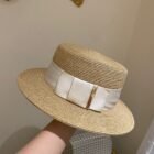 White Straw Flat Top Hat – 9 20