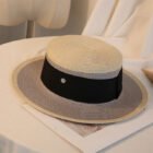 White Straw Flat Top Hat – 17 26