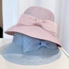 Linen Material Bow Decoration Bucket Hat 1