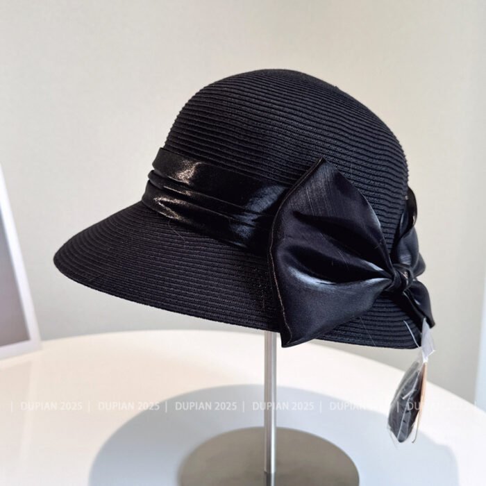 Satin Bow Straw Hat 5