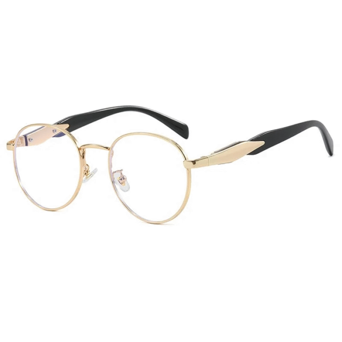 Round Side Gold Metal Sunglasses – gold clear 14