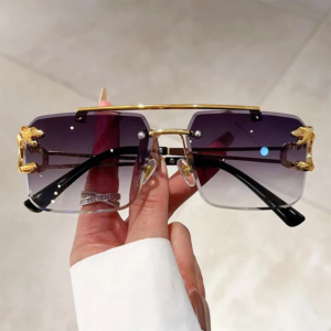 Gold Animal Rimless Sunglasses