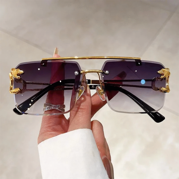 Gold Animal Rimless SunGlasses 1