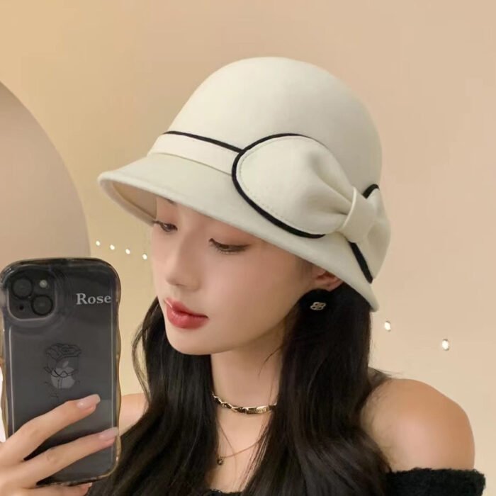 Small Felt Bow Strap Hat 1