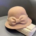 Small Felt Bow Strap Hat – khaki 7