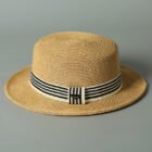 Stripe Straw Flat Hat 5