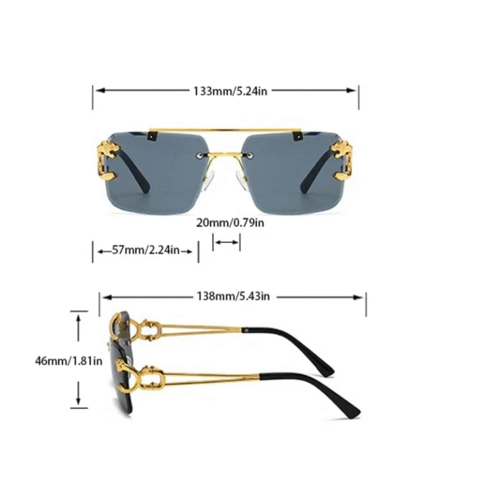 Gold Animal Rimless SunGlasses 6