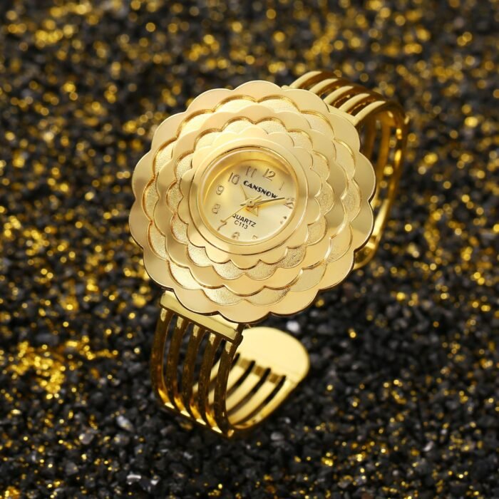 Gold Diamond Flower Dial Wristwatch – GG 1