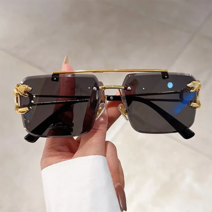 Gold Animal Rimless SunGlasses – Black 7