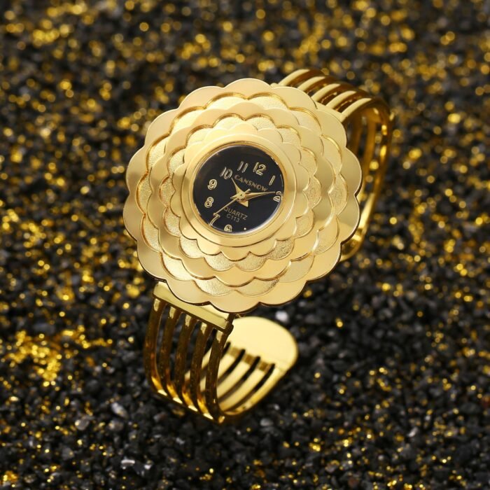 Gold Diamond Flower Dial Wristwatch – GB 2