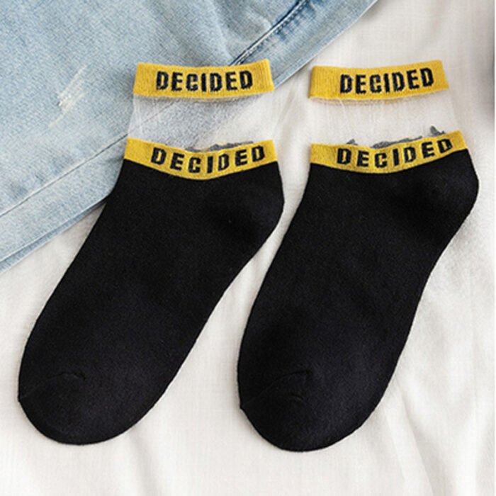Summer Socks For Women Girls Floral Cool Socks Transparent Silk Like Crystal Casual Sock Floral Girls Elastic Short Female Meias – 19 7