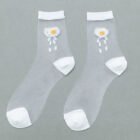 Summer Socks For Women Girls Floral Cool Socks Transparent Silk Like Crystal Casual Sock Floral Girls Elastic Short Female Meias – 12 8