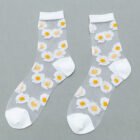 Summer Socks For Women Girls Floral Cool Socks Transparent Silk Like Crystal Casual Sock Floral Girls Elastic Short Female Meias – 8 10