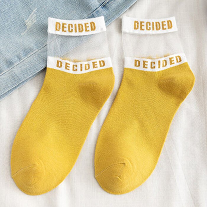 Summer Socks For Women Girls Floral Cool Socks Transparent Silk Like Crystal Casual Sock Floral Girls Elastic Short Female Meias – 17 11