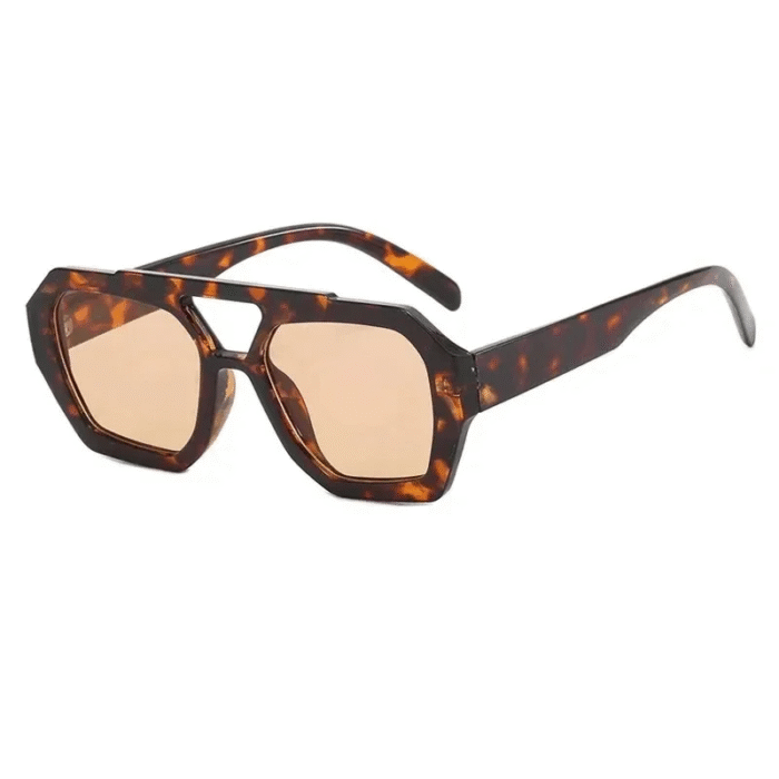 Vintage Square Thick Frame Double Bridges Sunglasses 4