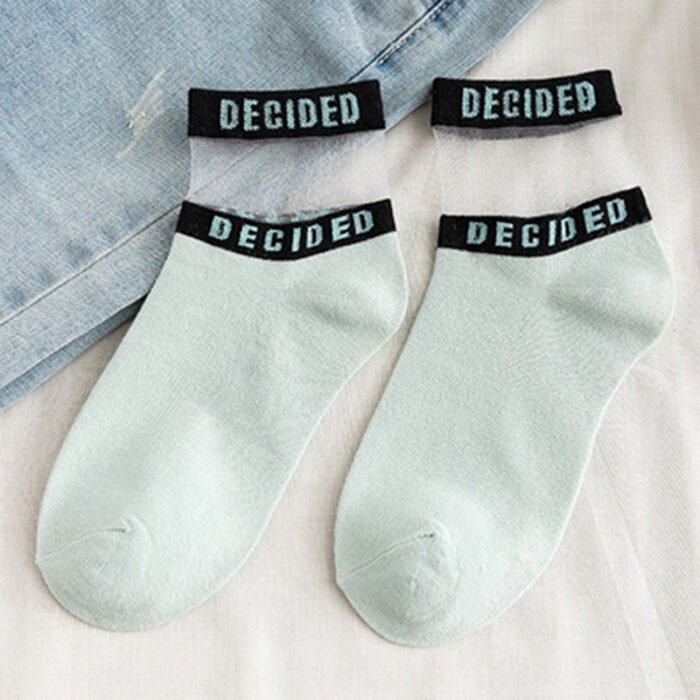 Summer Socks For Women Girls Floral Cool Socks Transparent Silk Like Crystal Casual Sock Floral Girls Elastic Short Female Meias – 20 16