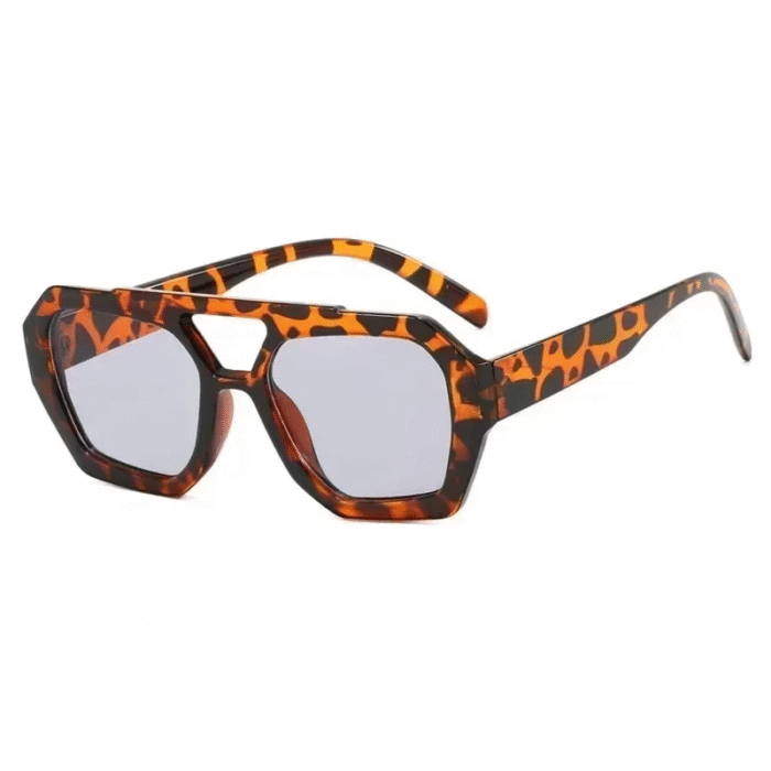 Vintage Square Thick Frame Double Bridges Sunglasses 5