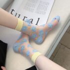 Summer Socks For Women Girls Floral Cool Socks Transparent Silk Like Crystal Casual Sock Floral Girls Elastic Short Female Meias 26