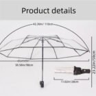 1 Piece of Transparent Umbrella with White Star Pattern Pvc Material, Waterproof and Windproof, Portable Umbrella, Suitable for Travel and Work Clothing 3