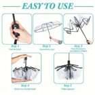 1 Piece of Transparent Umbrella with White Star Pattern Pvc Material, Waterproof and Windproof, Portable Umbrella, Suitable for Travel and Work Clothing 5