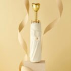 Three-fold Parachase Parasol Umbrella Academy Women Umbrella Rain Flower Wedding Windproof Portable Female Rain Gear Luxury – Golden 6