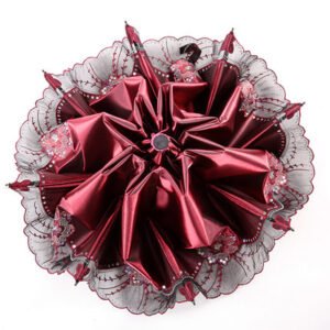Anti UV Black Coating Parasol Lace Umbrella