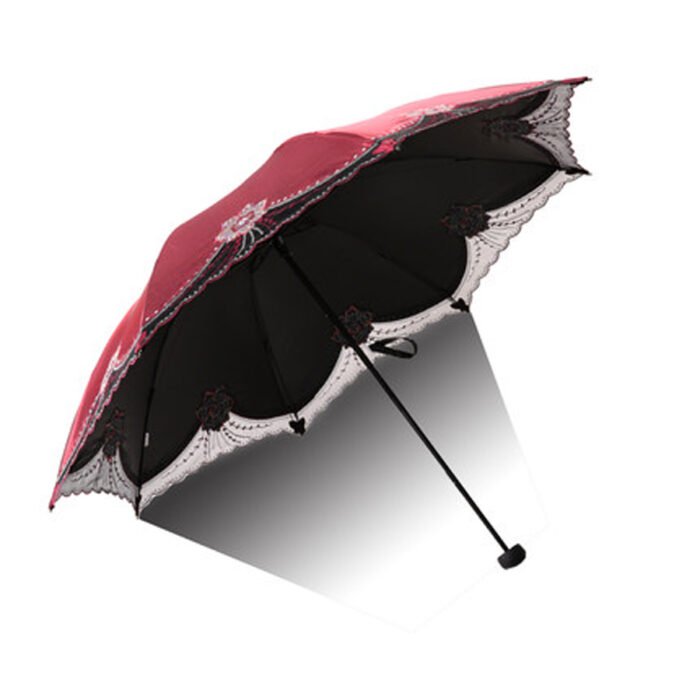 Beautiful Women Lace Umbrella Anti UV Black Coating Parasol 3 Folding Sun Rain Umbrella Adult Princess Lace Umbrella 6