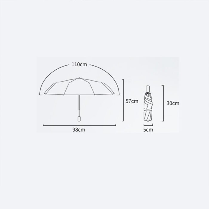 Fully automatic eight bone three fold business folding umbrella, men’s gold glue dual-purpose clear umbrella 6
