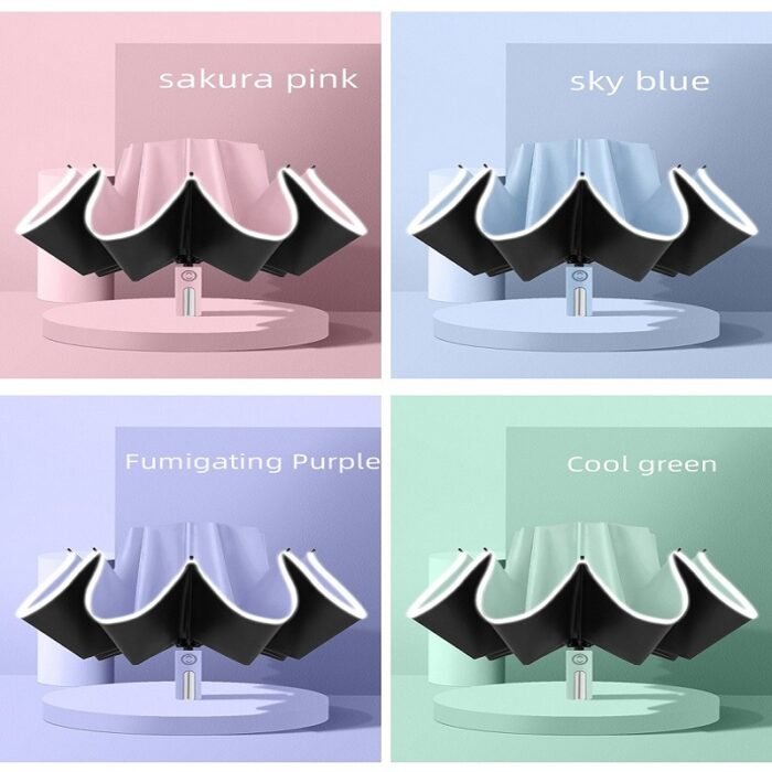 UV resistant automatic folding umbrella suitable for wind,rain and sunlight UPF 50+windproof outdoor travel sunshade umbrella 2