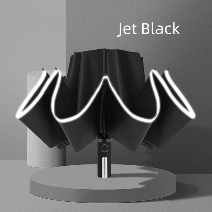 UV resistant automatic folding umbrella suitable for wind,rain and sunlight UPF 50+windproof outdoor travel sunshade umbrella - Black 13