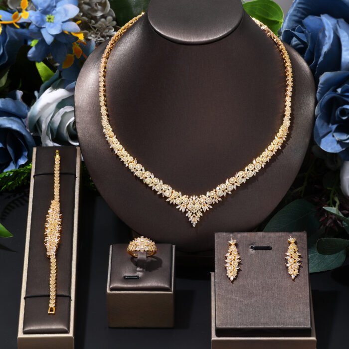crystal wedding necklace set 2