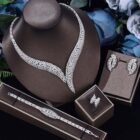 crystal wedding necklace set – white 6